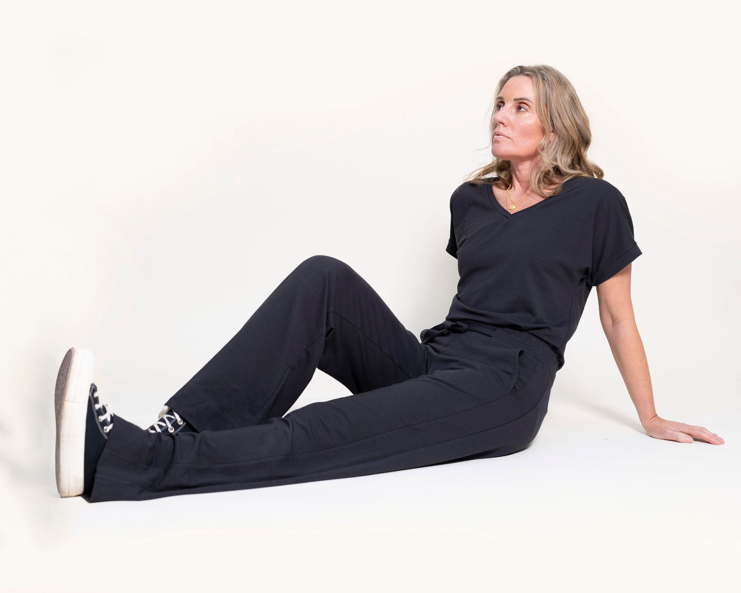 GODDESS wide leg trousers, charcoal