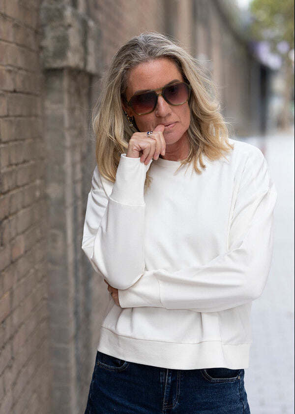 GAIA relaxed long-sleeve top - ivory