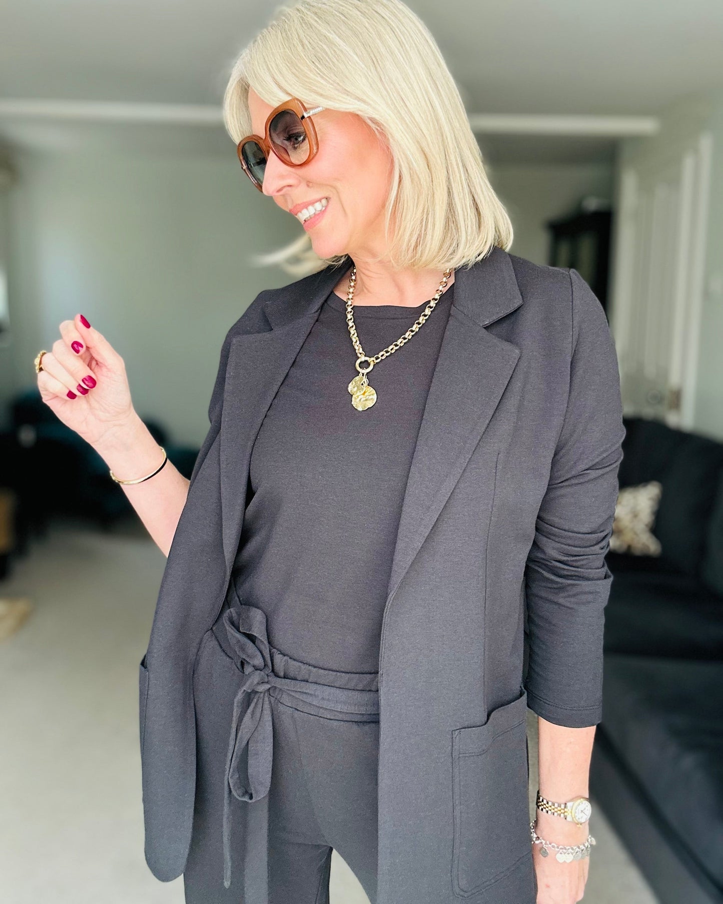 NEW CIRCE soft blazer, charcoal