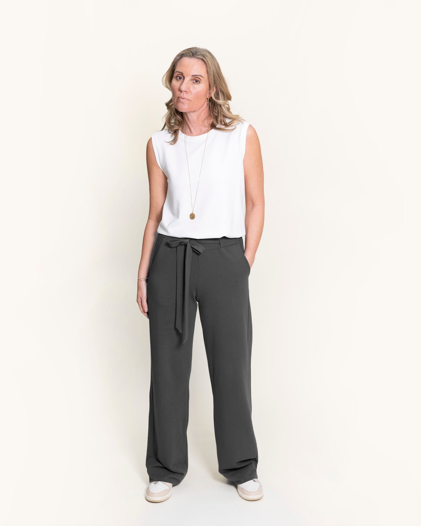 GODDESS wide leg trousers, olive