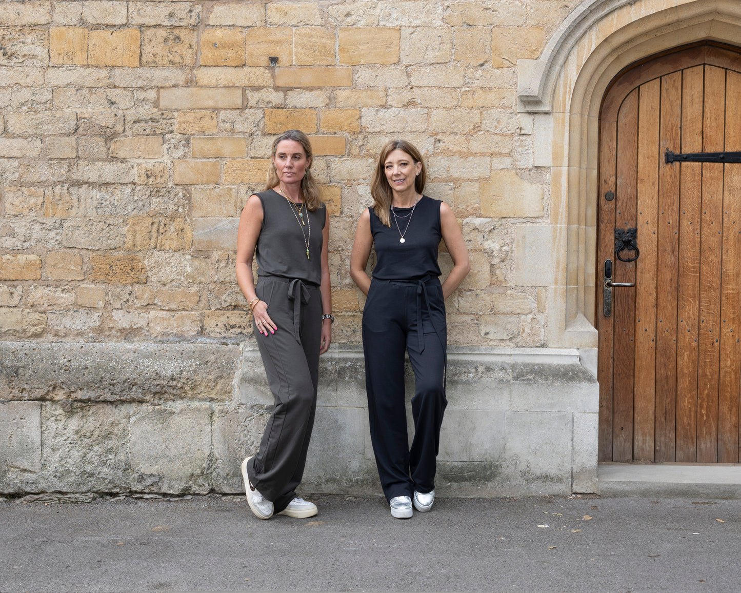 GODDESS wide leg trousers, charcoal