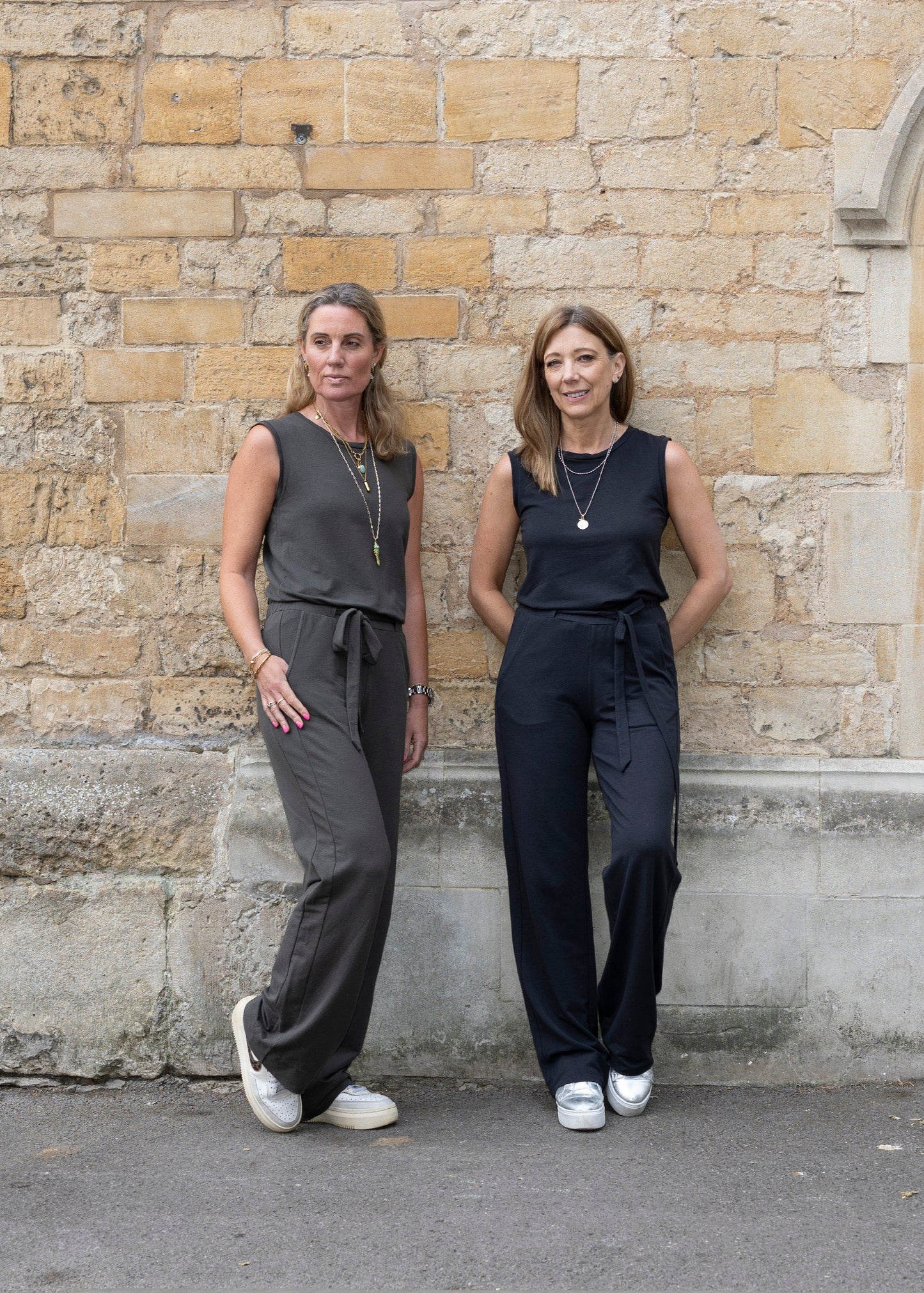 GODDESS wide leg trousers, charcoal