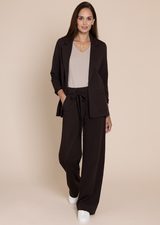 GODDESS wide leg trousers, chocolate