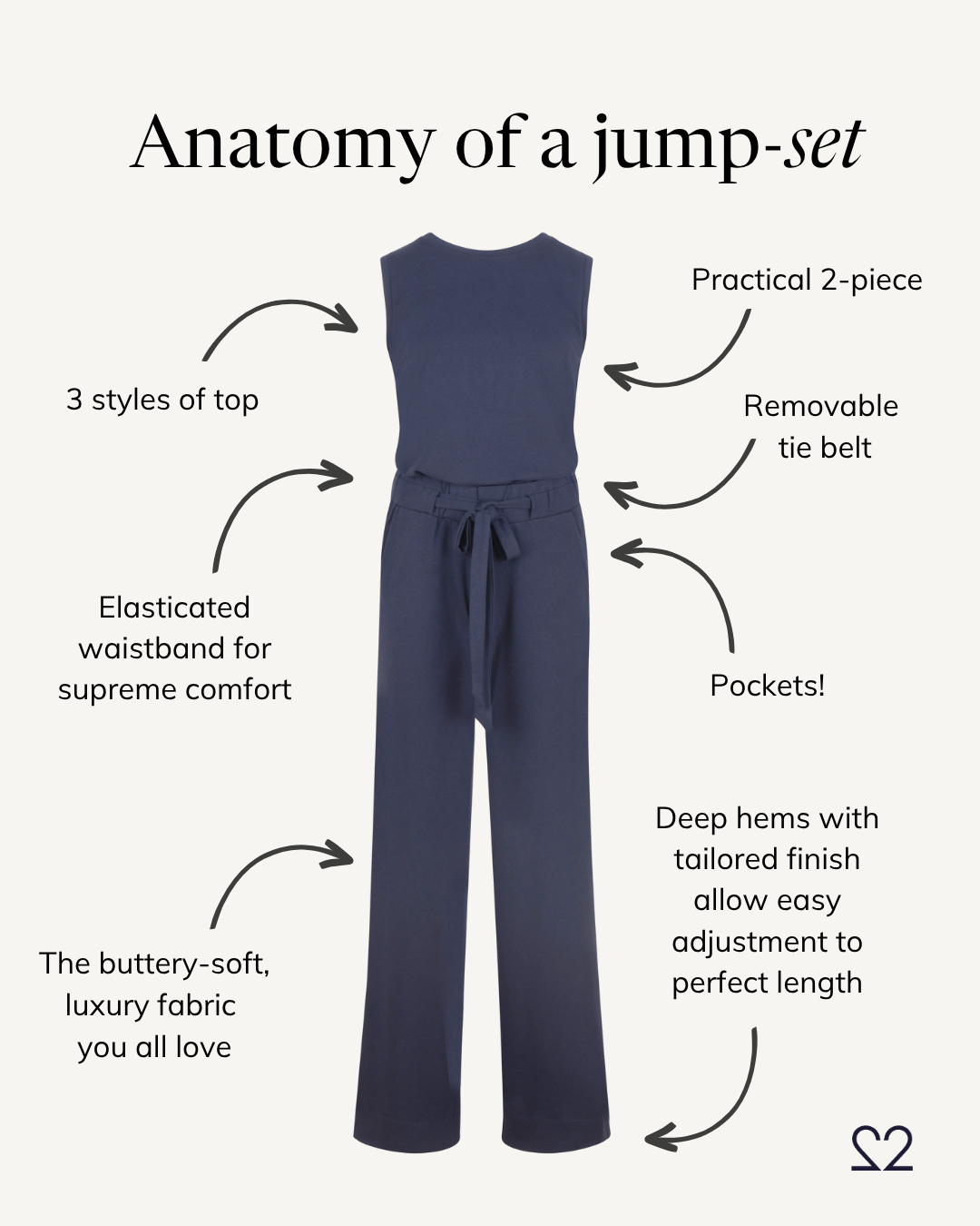 HERO wide leg jump-set navy