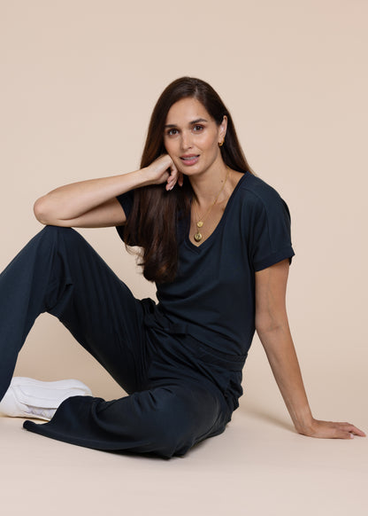 ATHENA wide leg jump-set navy