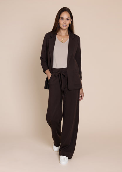 GODDESS wide leg trousers, chocolate