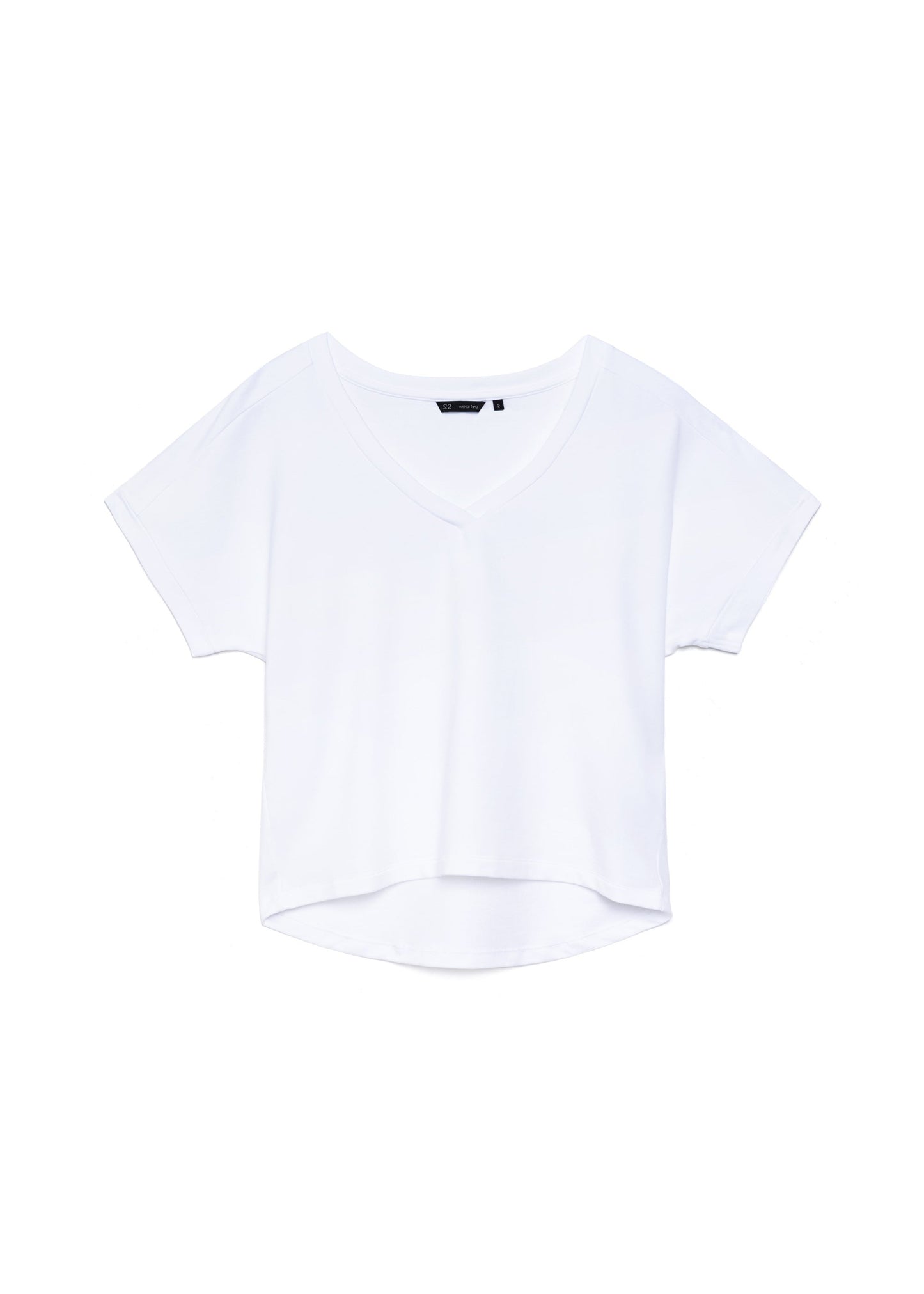 ATHENA v-neck, short sleeve top, white