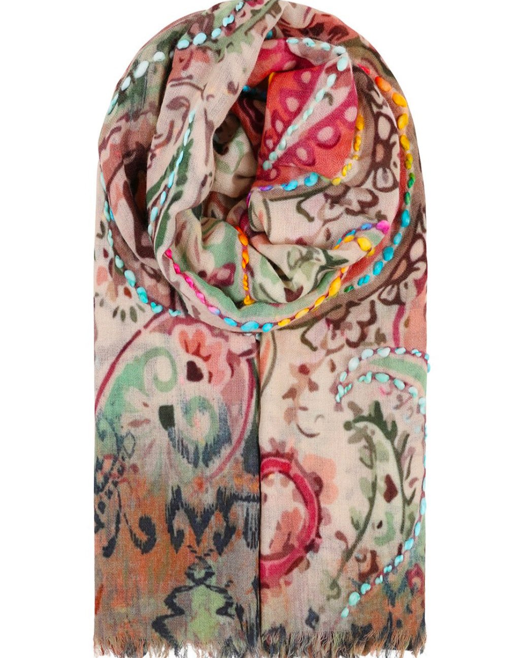 Paisley Embroidery Scarf