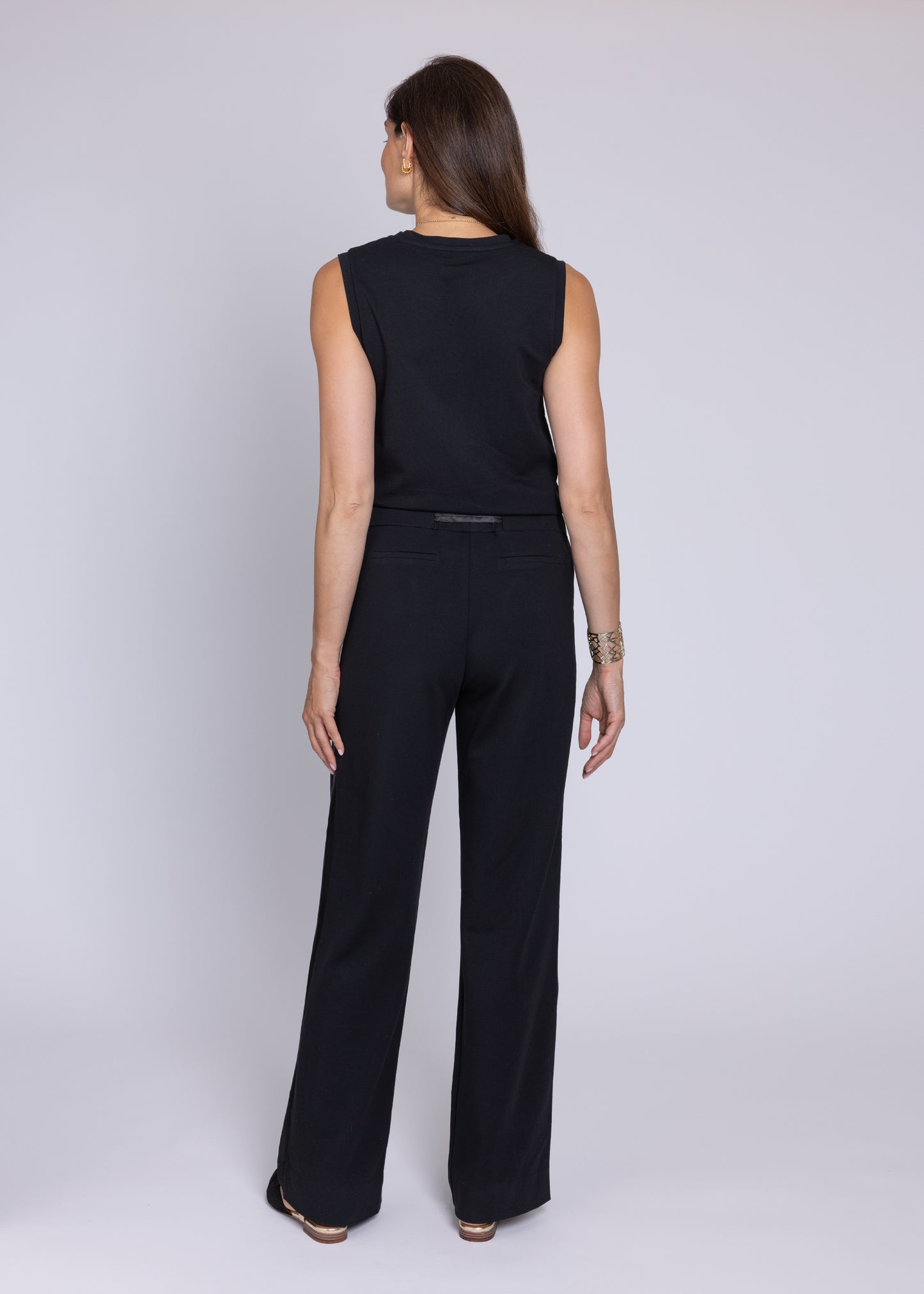 GODDESS wide leg trousers, black