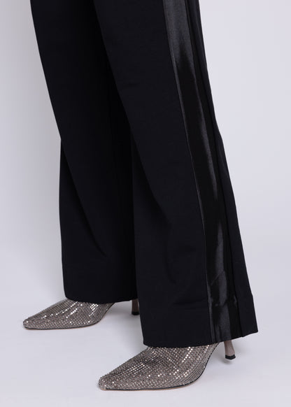 GODDESS wide leg trousers, black