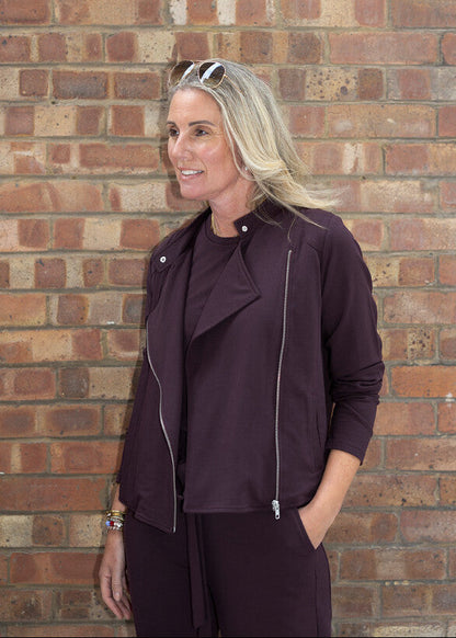 ENYO biker jacket, burgundy