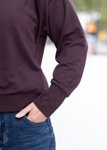 GAIA relaxed long-sleeve top - burgundy