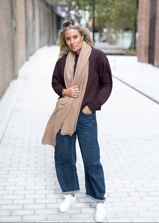 GAIA relaxed long-sleeve top - burgundy