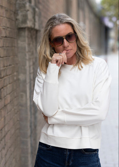 GAIA relaxed long-sleeve top - ivory
