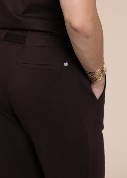 GODDESS wide leg trousers, chocolate