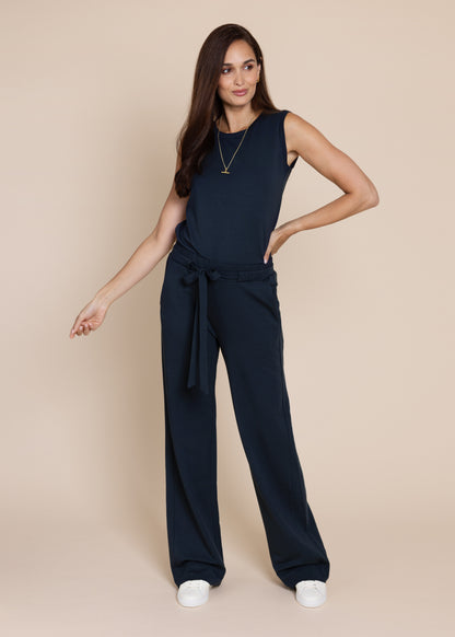 GODDESS wide leg trousers, navy