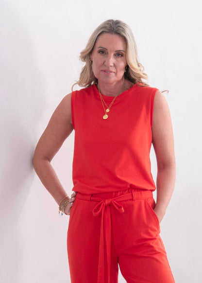 HERO sleeveless top, coral