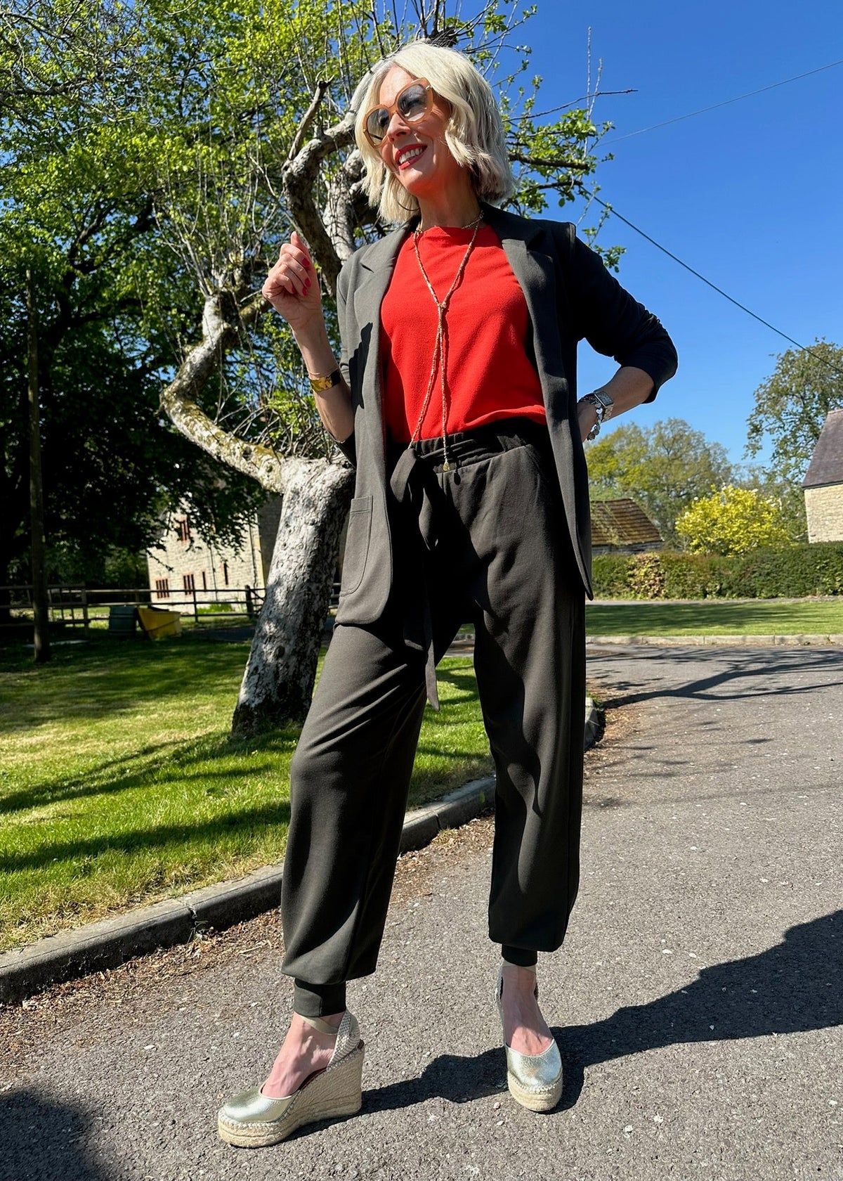 SIREN cuffed leg trousers, olive