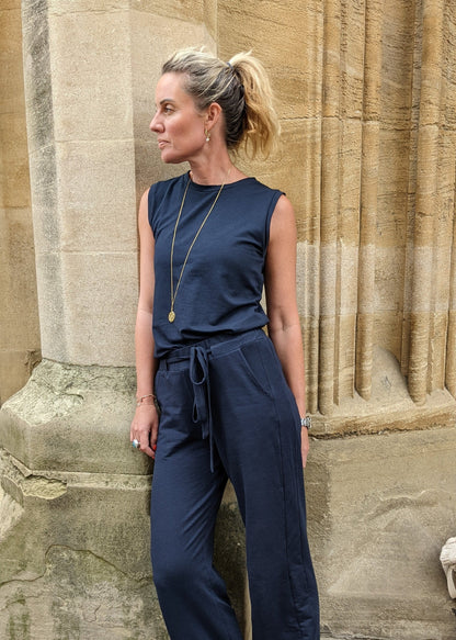 HERO sleeveless top, navy (SALE)