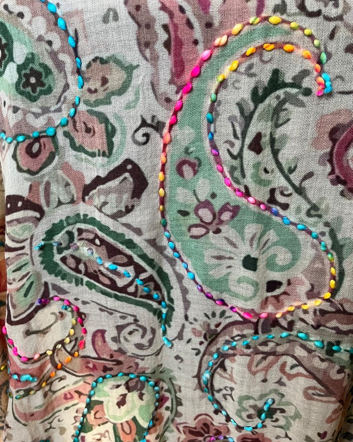 Paisley Embroidery Scarf