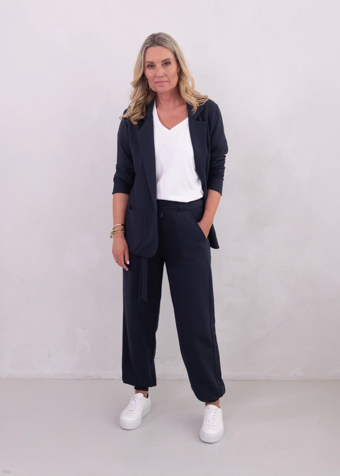 SIREN cuffed leg trousers, navy