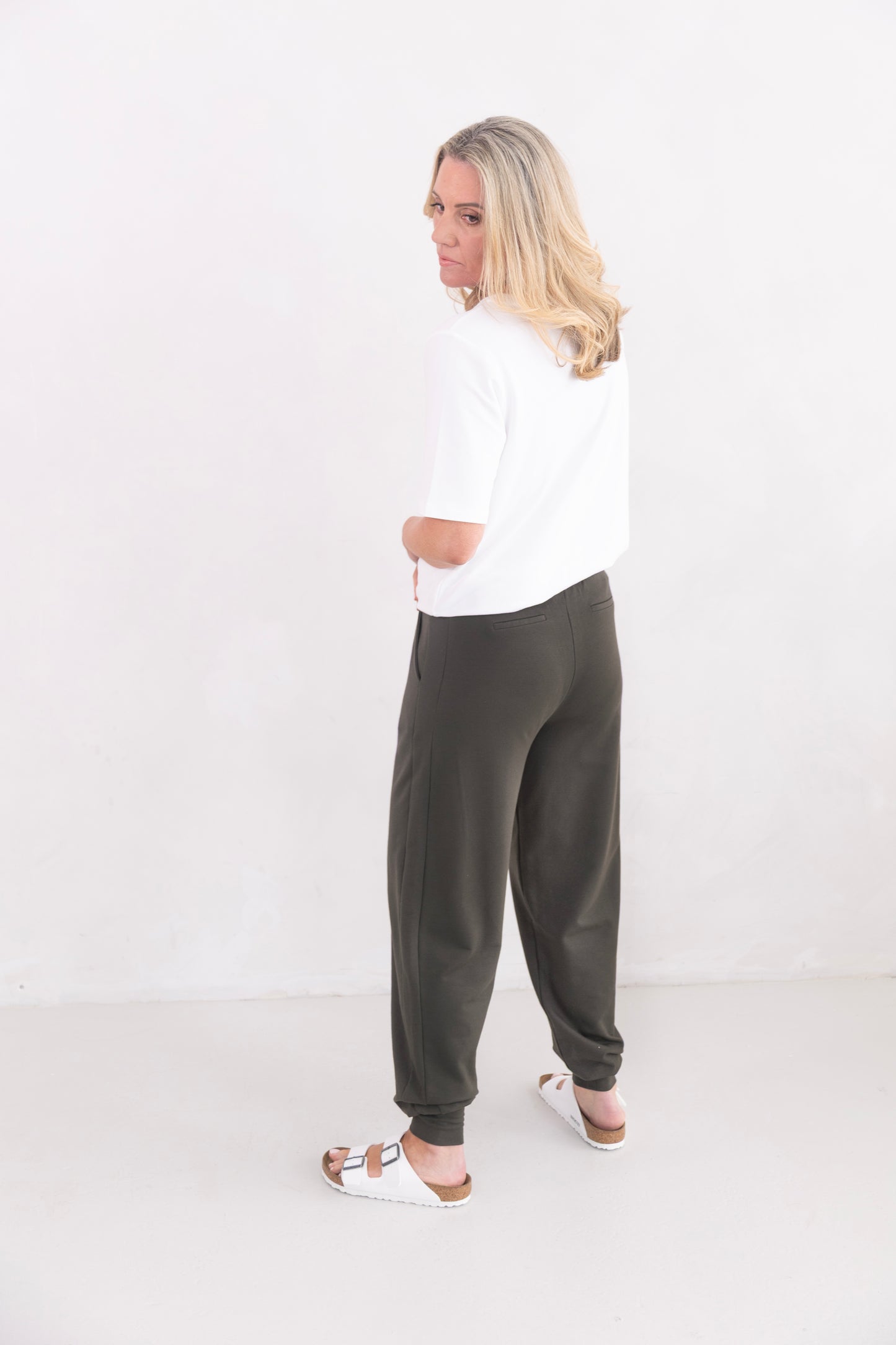 SIREN cuffed leg trousers, olive