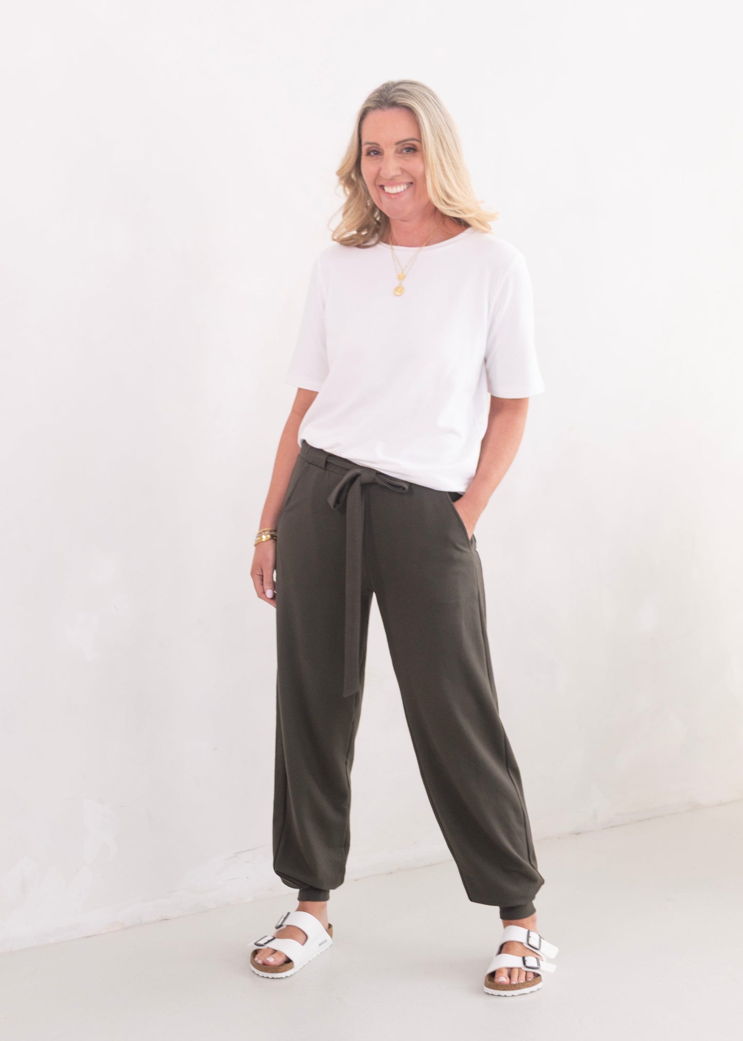 SIREN cuffed leg trousers, olive