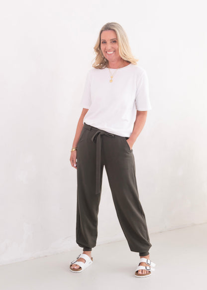 SIREN cuffed leg trousers, olive