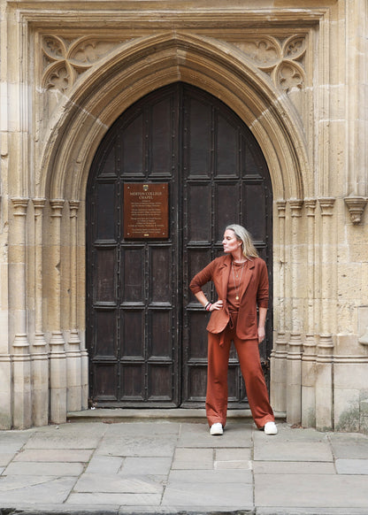GODDESS wide leg trousers, praline