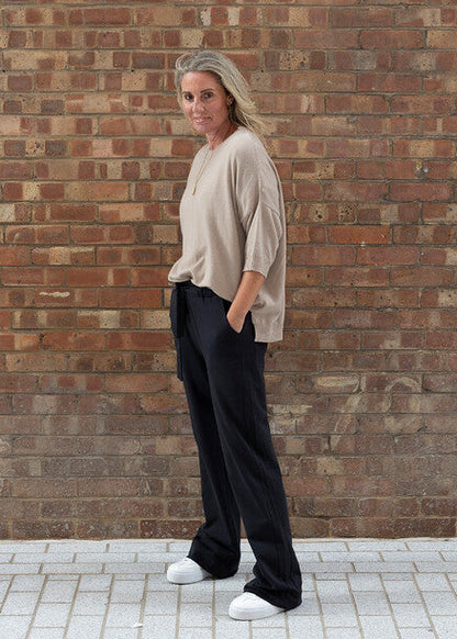THEIA short sleeved knit - taupe