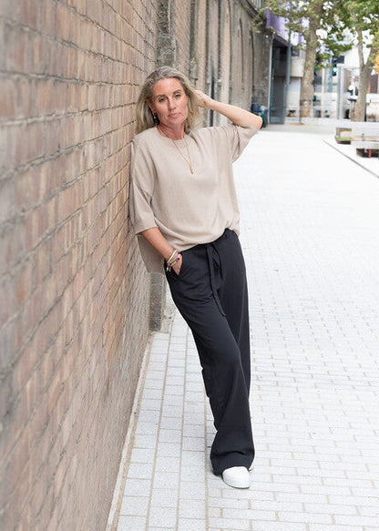 THEIA short sleeved knit - taupe