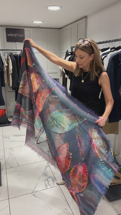 Embroidery Wool Scarf