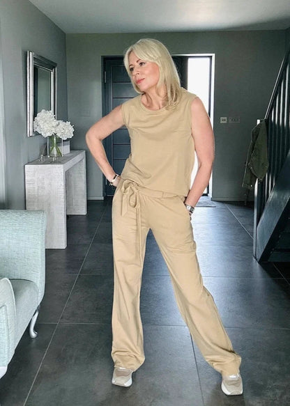 GODDESS wide leg trousers, camel